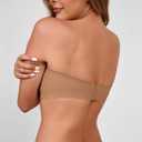 DEANGELMON Strapless Bras for Women Seamless Padded Bandeau Bra Non-Slip Silicone Tube Top Wireless Push Up Convertible Bralettes(Coffee,L) (Brown, L)