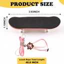 Tortoise Leash and Training Skateboard Toy, Mini Skateboard and Adjustable Harness for Turtle, Funny Tortoises Toys Accessories for Tortoise, Lizard, Small Animals (Pink)