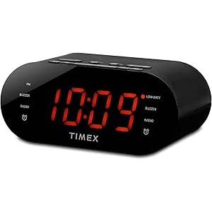 Timex T231G AM/FM Dual Alarm Clock Radio with 1.2-Inch Display and Line-in Jack (Gunmetal)