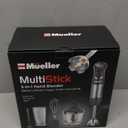 Mueller Multistick 5-in-1 Immersion Blender Handheld, 12 Speed Hand Mixer - Turbo Boost, Heaviest Duty Copper Motor, Titanium Blades Hand Blender, Milk Frother Wand, Whisk, Beaker, Chopper, Grey (Gray)