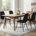 VASAGLE Set of 4 Dining Chairs, Dining Room Kitchen Chairs, Metal Frame, Adjustable Feet, Easy to Clean, Glacier-Textured PU Leather, for Kitchen, Ink Black UKDC188B01V1