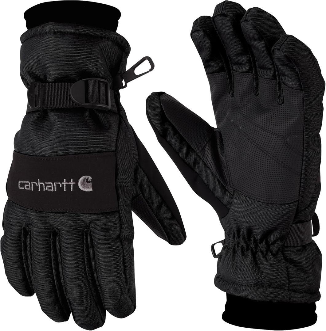 Carhartt Men's Waterproof Insulated Knit Cuff Glove (Medium, Black)