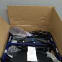 Medline Rollator Walker with Seat, Steel Rolling Walker with 6-inch Wheels Supports up to 350 lbs, Medical Walker, Blue