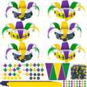 24pcs Carnival Masquerade Crown Craft Kits Carnival Paper DIY Hat Make Your Own Comedy Tragedy Face Crown Party Accessory for Masquerade Parties, Classroom Activities Crafts DIY Art Party supplies