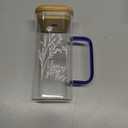 Singhoow 10 Pcs Valentine Inspirational Glass Cups Bulk 13.5oz Thank You Gifts for Women Motivational Glass Tumbler with Handle Straw Employee Appreciation Cup for Staff Coworker Office (Women Style)