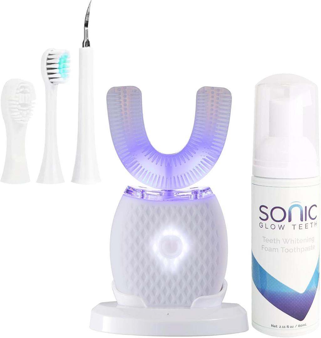 Ultrasonic for Adults Automatic Toothbrush Electric Ultrasonicss Charging Washable Travel Home Dual-use (White, M)