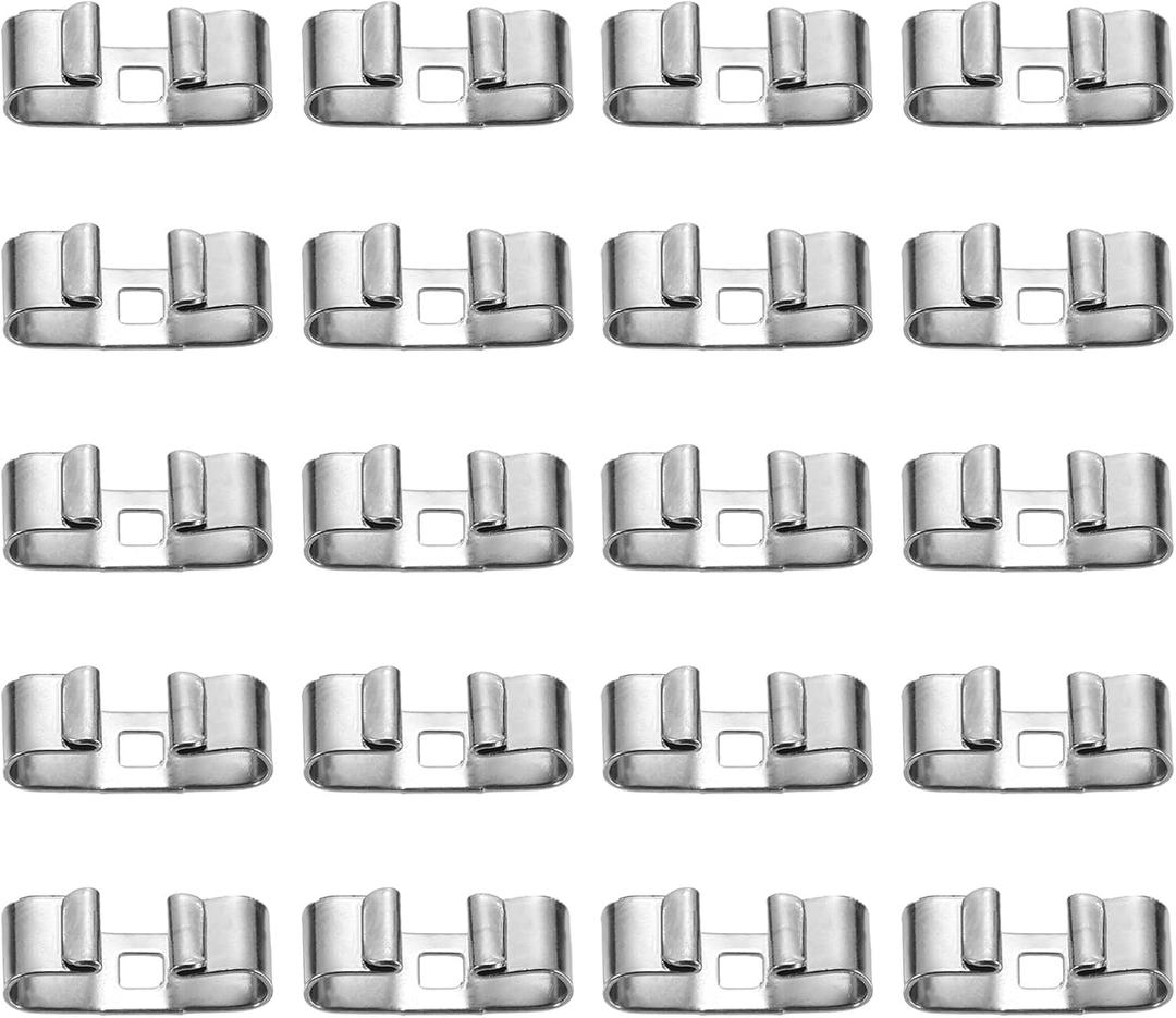 PATIKIL 20 Pcs Bolo Tie Slide Clasp, Rectangle Blank Buckle Slider Clip for Vintage Western Bolo Tie Buckle Accessories DIY Jewelry Making Craft Findings, Square Hole, Silver Tone