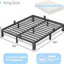 10 inch King Size Bed Frame with Round Corner Legs and Headboard Hole Mattress Slide Stopper Low Profile Heavy Duty Metal Platform,Steel Slat Support,No Box Spring Needed,Easy Assembly,Noise Free