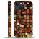 ZHEGAILIAN Case Compatible with iPhone 15,Red and Green Tile Chessboard Design Phone Case,Mixed Double-Layer Hard Shell+Soft Silicone TPU Shock Protective Cream