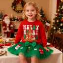 Toddler Girl Christmas Outfit Santa Claus Sweatshirt+Tutu Gauze Skirts Winter Clothes 1-7 Years (2-3T, New-red-christmas Tree)
