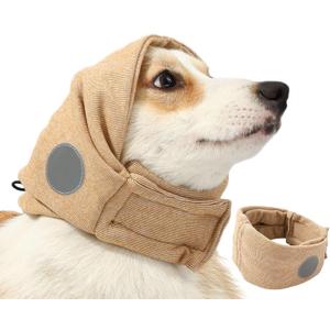 Dog Ear Muffs Dog Head Ear Warp Noise Protection (M-Head Circle(13.7"~18.9"), Brown)