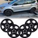 17inch Hubcaps Wheel Covers for 2013-2025 Ford Escape, ABS+PC Plastic Snap-on 17'' Wheels Hubcap for 13-25 Escape Set of 4 Glossy Black OEM#LJ6Z1015A
