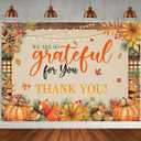 Fall Thank You for All You Do Banner Backdrop Autumn Thanksgiving We are So Grateful for You Party Background Pumpkin Friendsgiving Party Decorations Banner Photo Booth Props (82x59 inch (7x5FT))