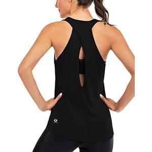 Womens Cross Backless Workout Tops for Women Racerback Tank Open Back Running Tank Tops Muscle Tank Yoga Shirts, L