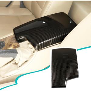 ABS Center Console Automobile Waterproof Armrest Box Cover Compatible with BMW 3 Series F30 E90 E91 E92 E93 2006-2018 Car Armrest Box Panel Protect Trim Accessories (Carbon Fiber Pattern)