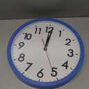 AKCISOT 12 Inch Wall Clock Silent Non Ticking Modern Wall Clocks Battery Operated, Analog Classic Clock Decorative for Bedroom, Kitchen, Home Office, Bathroom, School, Living Room (Blue)