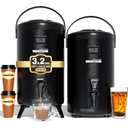 WantJoin Insulated Beverage Dispenser- 2-pack Thermal Hot and Cold Beverage Dispenser Stainless Steel 12L/3.2Gal Hot Drink Dispenser with Spigot for Hot Tea&Coffee, Cold Milk, Juice, Black