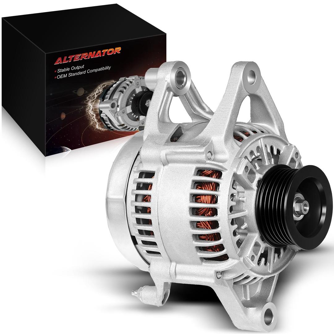 AOTPAT Upgraded Alternator for:-Jeep Grand Cherokee 1993-1998 4.0L, Wrangler Cherokee Comanche 1991-1998 2.5L 4.0L, for:-Dodge Grand Caravan Dakota Caravan Dynasty 1990-1995 12V 90Amp CW OE# 56005684