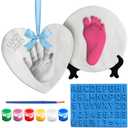 Luna Bean Baby Hand & Footprint Kit - New Mom Gifts, Keepsake Ornament, Registry Gifts for Parents, Newborn Babies Shower Casting Clay Molding, Boy & Girl Plaster Print Making Set