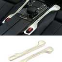 Car Seat Gap Filler Organizer- Upgrade Car Side Seat Gap Filler with Cup Holder and Phone Holder- Car Seat Gap Organizer for Prevent Falling-Seat Gap Storage 2 Pack (2, White)