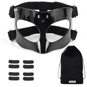 HIAARO QK02B Nose Guard for Broken Nose, Basketball Face Mask, Sports Face Mask for Men and Women, Adjustable and Black for Adults and Teenagers