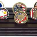 Glamtune 4 Row Challenge Coin Holder, Military Coin Display Stand