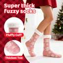 WAKOSAN Christmas Warm Fuzzy Slipper Socks for Women,Winter Fluffy Warm Indoor Socks,Free Size3 Pairs (7.5, Colorful)