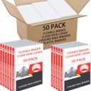 Fulmoon 50 Pcs 3 Ring Binders Bulk with 2 Interior Pockets Round Soft Flexible Ring Binders Holds 175 Sheets with Clear Cover for Office School(White,1 Inch)