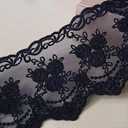 Lace Trim Ribbon, Delicate Crown Ribbon for Crafts Sewing and Bridal Wedding Dress Applique Decorations, 3.3inch Width 5 Yards/Lot (Black)