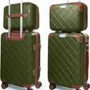 Lightweight Carry on Luggage 22x14x9 Airline Approved Suitcases with Wheels YKK Zipper TSA Lock, 2 Piece Luggage Set for Weekend Getaways & Travel Business (14/20 Green)