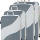4 Pack Compression Packing Cubes for Travel, See Through Mesh Luggage Packing Organizers for Carry on Suitcase