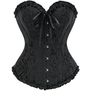 SZIVYSHI Corset Tops for Women, Bustier Shapewear Lingerie, Lace Waist Push Up Bodysuit XS