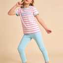 Tween Girls Clothes 2 Piece Outfits Bow Short Sleeve Tops and Leopard Print Flare Pants Summer Set