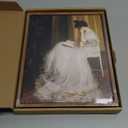 WALLZK Vintage Framed Wall Art Lady Reading Canvas Prints Victorian Women Portrait Decor Pictures Artwork for Walls Living Room Study Bedroom Bathroom 8"x10" (White dress)