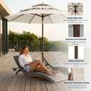 Patio Kingdom 10ft Patio Umbrella, 3 Tier Outdoor Market Table Umbrellas with 8 Fiberglass Ribs and Push Button Tilt, Windproof, Vented Canopy, UV Protection for Deck, Pool, Backyard, Cream White