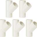 MECCANIXITY 10 Pcs PVC Fitting, 3 Way 45 Degree 1" 0.98" PVC Connectors PVC Elbow PVC Pipe Fittings PVC Coupling PVC Furniture Corner Connector for DIY Garden Support Structure, White