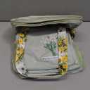 HSHRICH Insulated Lunch Bag for Women/Men, Dual Compartment Waterproof Reusable Large Lunch Box for Adlut Wide-Open Tote Cooler Bag For Working Picnic Hiking (16L, Green-Flowers)