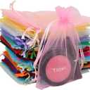 50pcs Organza Bags-Mix Color 3.54''x4.33''(9x11cm) Satin Drawstring Organza Pouch Wedding Party Favor Gift Bag Jewelry Watch Bags