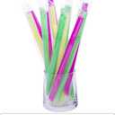 100Packs Plastic Straws Disposable Individually Wrapped 0.43in Big Width Bendable Flexible Drinking Straws for Thicker Beverage or Spureed soups or Smoothies or Think milkshakes (large diameter hole)