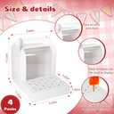 Portable Cake Pop Holder Boxes: 4Pcs Cake Packaging Containers with Clear Window - Lollipop Display Boxes Used for Weddings Baby Showers Birthday Parties