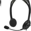 Logitech H111 Wired Headset, Stereo Headphones with Noise-Cancelling Microphone, 3.5 mm Audio Jack, PC/Mac/Laptop/Smartphone/Tablet - Black
