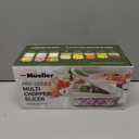 Mueller Pro-Series 10-in-1, 8 Blade Vegetable Chopper, Onion Mincer, Cutter, Dicer, Egg Slicer with Container, French Fry Cutter Potato Slicer, Home Essentials, Salad Chopper White Sand/Green