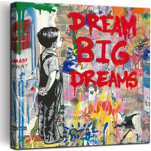 Graffiti Canvas Wall Art Dream Big Graffiti Wall Decor Pictures Abstract Man Cave Street Art Poster Prints For Living Room Bedroom Office Dorm Decoration