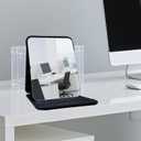 2 x gogofree Foldable Desktop Mirror, 8"  6" Adjustable Angle Makeup Mirror with Stand, Black Small Mirror for Travel Camping and Home (Black)