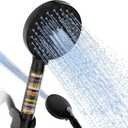 Filtered Shower Head with Handheld, High Pressure 9 Spray Mode Chrome Showerhead with Filters,detachable shower head,Water Softener Filters Beads for Hard Water -Remove Chlorine