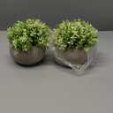 THE BLOOM TIMES 2 Pcs Fake Plants for Bathroom/Home Office Decor, Small Artificial Faux Greenery for House Decorations (Potted Plants)