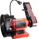 VEVOR 8" Bench Grinder & 2" x 28" Belt Sander Combo, 350W Professional Grinding Sanding Machine with LED Work Light & Protective Eye Shield for Metalworking, Woodworking, Knife Sharpening