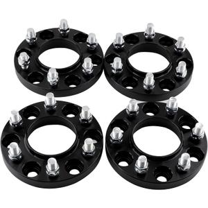 4PCS 6x135 Hubcentric Wheel Spacers with M14x1.5 Studs 87.1mm Bore 20mm Black Compatible for 2015-2025 Ford F150 Expedition Lobo Lincoln Navigator 6 Lug