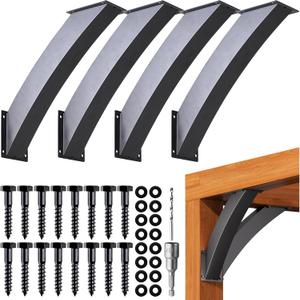 Heavy Duty 45 Degree Angle Support Bracket 4"4" (Actual: 3.2"3.2") Wood Beam Support Hardware Degree Post Bracket for Gazebos Pagola Porches 4Pcs