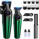 BILLAR Professional Hair Clipper for Men Hair Cutting Kit Men's Beard Trimmer Hair Trimmer Shaver Cordless Barber Clippers and TrimmersGreen